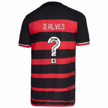 Kandiny Niño Camiseta Dyogo Alves #0 Negro Rojo 1ª Equipación 2024/25 La Camisa Chile