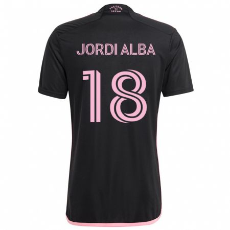 Kandiny Niño Camiseta Jordi Alba #18 Negro 2ª Equipación 2024/25 La Camisa Chile