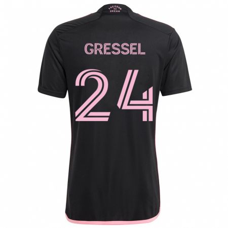 Kandiny Niño Camiseta Julian Gressel #24 Negro 2ª Equipación 2024/25 La Camisa Chile