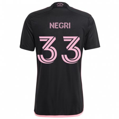 Kandiny Niño Camiseta Franco Negri #33 Negro 2ª Equipación 2024/25 La Camisa Chile