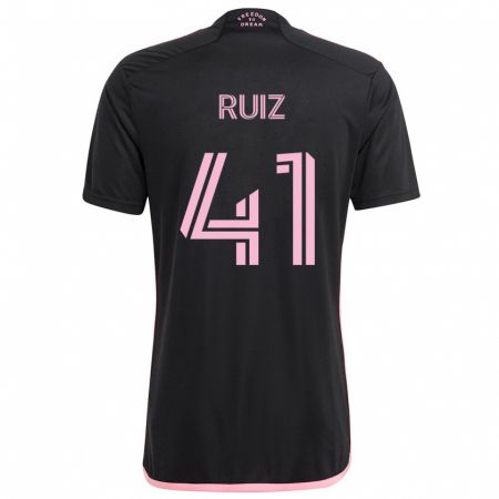 Kandiny Niño Camiseta David Ruíz #41 Negro 2ª Equipación 2024/25 La Camisa Chile