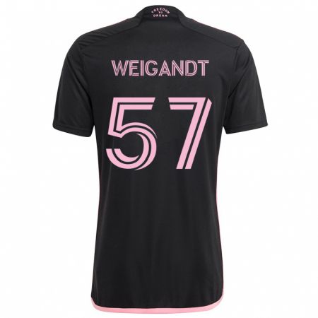 Kandiny Niño Camiseta Marcelo Weigandt #57 Negro 2ª Equipación 2024/25 La Camisa Chile