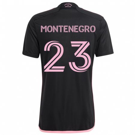 Kandiny Niño Camiseta Ricardo Montenegro #23 Negro 2ª Equipación 2024/25 La Camisa Chile