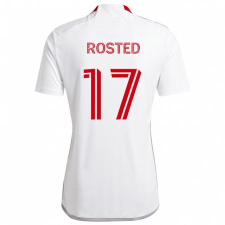 Kandiny Niño Camiseta Sigurd Rosted #17 Blanco Rojo 2ª Equipación 2024/25 La Camisa Chile