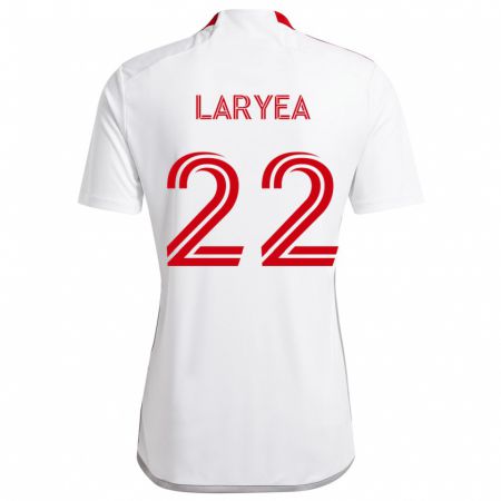 Kandiny Niño Camiseta Richie Laryea #22 Blanco Rojo 2ª Equipación 2024/25 La Camisa Chile