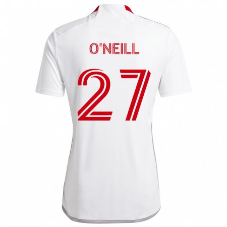 Kandiny Niño Camiseta Shane O'neill #27 Blanco Rojo 2ª Equipación 2024/25 La Camisa Chile