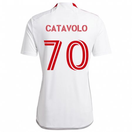 Kandiny Niño Camiseta Matthew Catavolo #70 Blanco Rojo 2ª Equipación 2024/25 La Camisa Chile