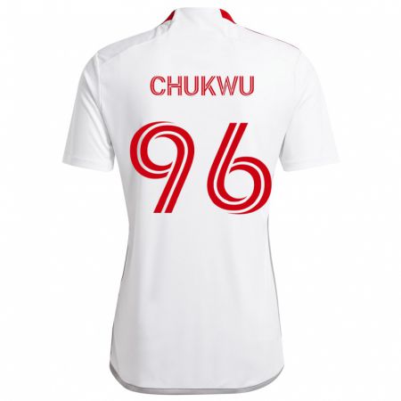 Kandiny Niño Camiseta Richard Chukwu #96 Blanco Rojo 2ª Equipación 2024/25 La Camisa Chile