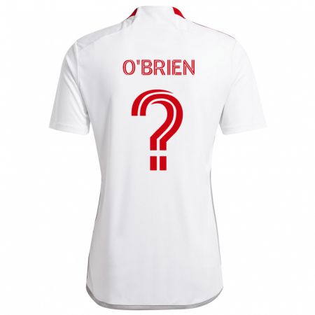 Kandiny Niño Camiseta Alexander O'brien #0 Blanco Rojo 2ª Equipación 2024/25 La Camisa Chile