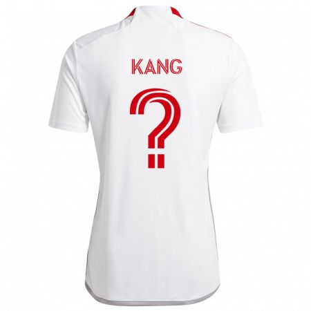 Kandiny Niño Camiseta Ethan Kang #0 Blanco Rojo 2ª Equipación 2024/25 La Camisa Chile