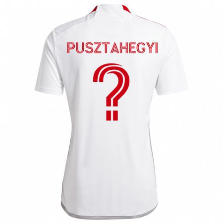 Kandiny Niño Camiseta Tristan Pusztahegyi #0 Blanco Rojo 2ª Equipación 2024/25 La Camisa Chile