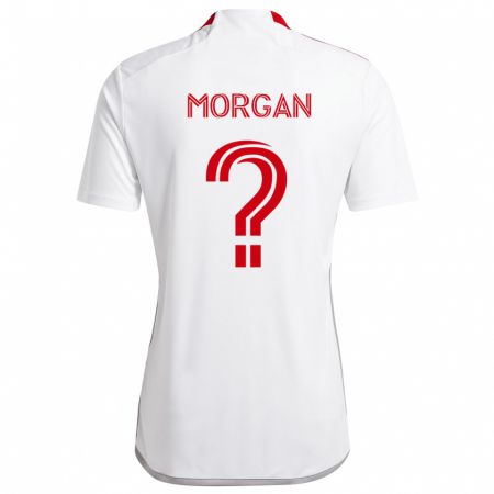 Kandiny Niño Camiseta Myles Morgan #0 Blanco Rojo 2ª Equipación 2024/25 La Camisa Chile