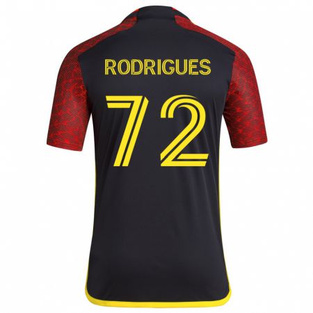 Kandiny Niño Camiseta Braudílio Rodrigues #72 Negro Rojo 2ª Equipación 2024/25 La Camisa Chile