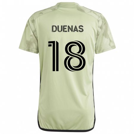 Kandiny Niño Camiseta Érik Dueñas #18 Verde Claro 2ª Equipación 2024/25 La Camisa Chile