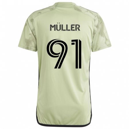 Kandiny Niño Camiseta Luis Müller #91 Verde Claro 2ª Equipación 2024/25 La Camisa Chile