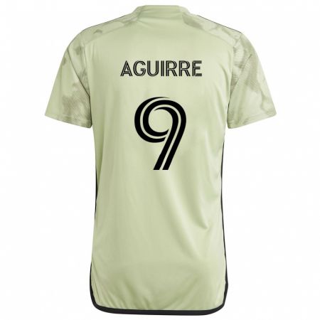 Kandiny Niño Camiseta Dustin Aguirre #9 Verde Claro 2ª Equipación 2024/25 La Camisa Chile