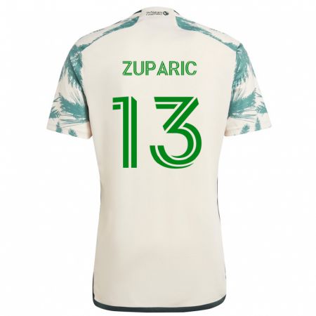 Kandiny Niño Camiseta Dario Zuparic #13 Beige Marrón 2ª Equipación 2024/25 La Camisa Chile