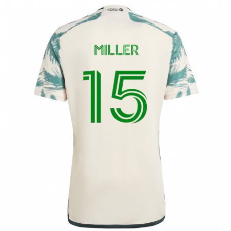 Kandiny Niño Camiseta Eric Miller #15 Beige Marrón 2ª Equipación 2024/25 La Camisa Chile