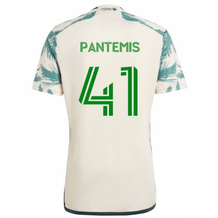 Kandiny Niño Camiseta James Pantemis #41 Beige Marrón 2ª Equipación 2024/25 La Camisa Chile