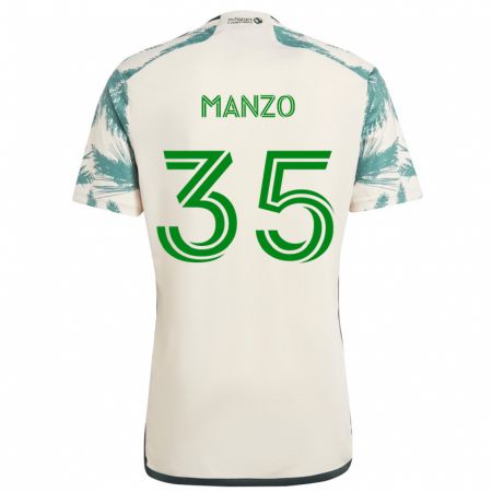 Kandiny Niño Camiseta Alexis Manzo #35 Beige Marrón 2ª Equipación 2024/25 La Camisa Chile