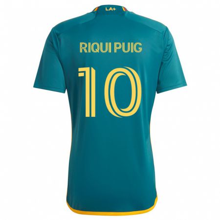 Kandiny Niño Camiseta Riqui Puig #10 Verde Amarillo 2ª Equipación 2024/25 La Camisa Chile