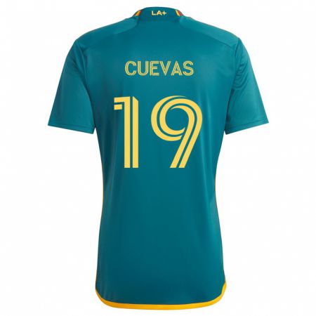 Kandiny Niño Camiseta Mauricio Cuevas #19 Verde Amarillo 2ª Equipación 2024/25 La Camisa Chile