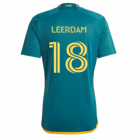 Kandiny Niño Camiseta Kelvin Leerdam #18 Verde Amarillo 2ª Equipación 2024/25 La Camisa Chile