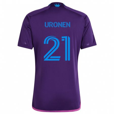 Kandiny Niño Camiseta Jere Uronen #21 Azul Morado 2ª Equipación 2024/25 La Camisa Chile