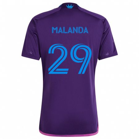 Kandiny Niño Camiseta Adilson Malanda #29 Azul Morado 2ª Equipación 2024/25 La Camisa Chile