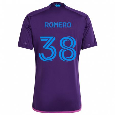 Kandiny Niño Camiseta Brian Romero #38 Azul Morado 2ª Equipación 2024/25 La Camisa Chile