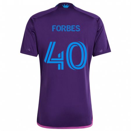 Kandiny Niño Camiseta Jahlane Forbes #40 Azul Morado 2ª Equipación 2024/25 La Camisa Chile