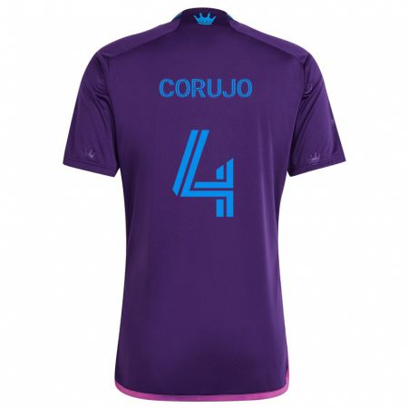 Kandiny Niño Camiseta Guzmán Corujo #4 Azul Morado 2ª Equipación 2024/25 La Camisa Chile