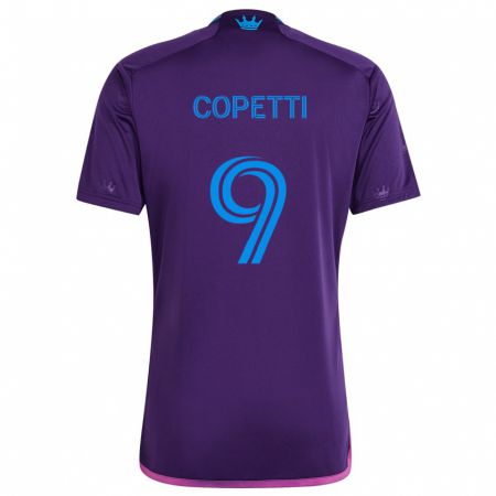 Kandiny Niño Camiseta Enzo Copetti #9 Azul Morado 2ª Equipación 2024/25 La Camisa Chile