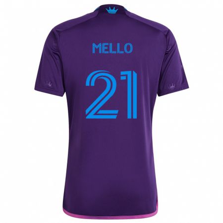 Kandiny Niño Camiseta Vinicius Mello #21 Azul Morado 2ª Equipación 2024/25 La Camisa Chile