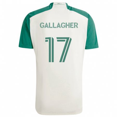 Kandiny Niño Camiseta Jon Gallagher #17 Colores Tostados Verde 2ª Equipación 2024/25 La Camisa Chile