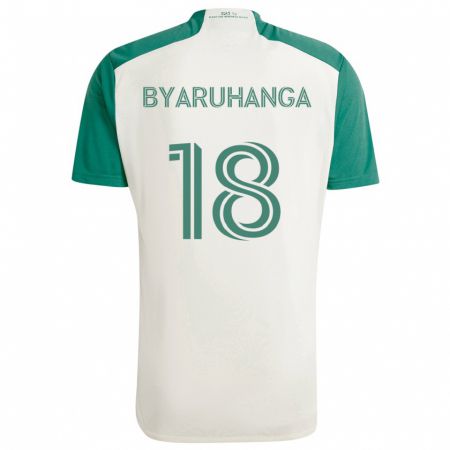 Kandiny Niño Camiseta Bobosi Byaruhanga #18 Colores Tostados Verde 2ª Equipación 2024/25 La Camisa Chile