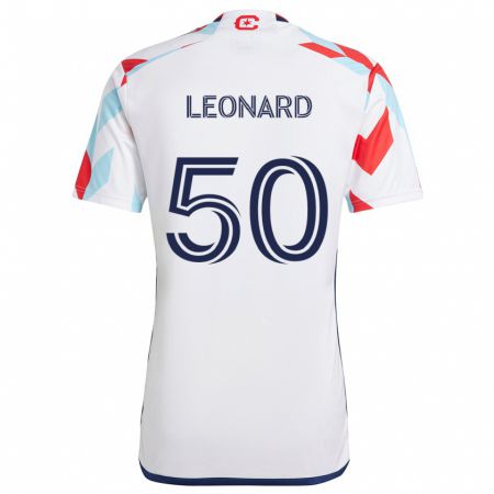 Kandiny Niño Camiseta Eric Leonard #50 Blanco Rojo Azul 2ª Equipación 2024/25 La Camisa Chile