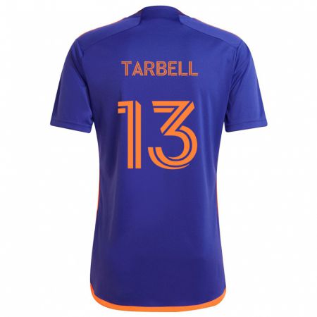 Kandiny Niño Camiseta Andrew Tarbell #13 Púrpura Naranja 2ª Equipación 2024/25 La Camisa Chile