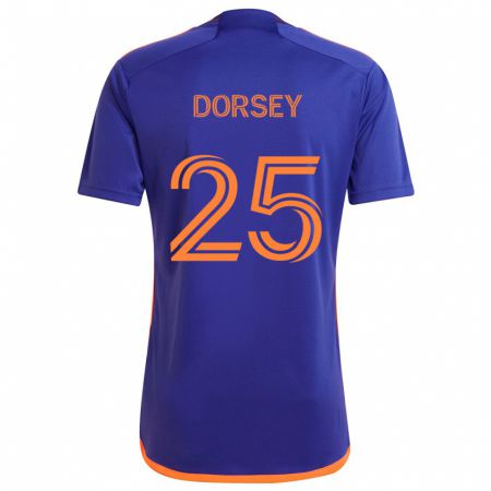 Kandiny Niño Camiseta Griffin Dorsey #25 Púrpura Naranja 2ª Equipación 2024/25 La Camisa Chile