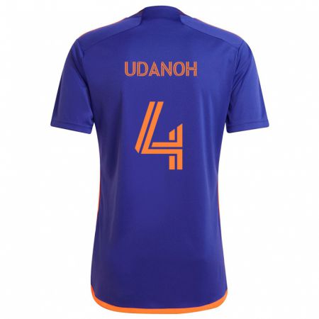 Kandiny Niño Camiseta Iffy Udanoh #4 Púrpura Naranja 2ª Equipación 2024/25 La Camisa Chile