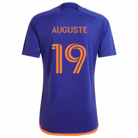 Kandiny Niño Camiseta Charles Auguste #19 Púrpura Naranja 2ª Equipación 2024/25 La Camisa Chile