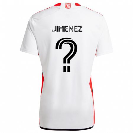 Kandiny Niño Camiseta Kevin Jimenez #0 Blanco Rojo 2ª Equipación 2024/25 La Camisa Chile