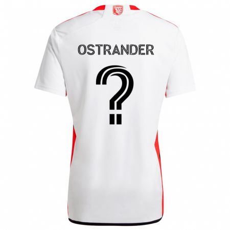 Kandiny Niño Camiseta William Ostrander #0 Blanco Rojo 2ª Equipación 2024/25 La Camisa Chile