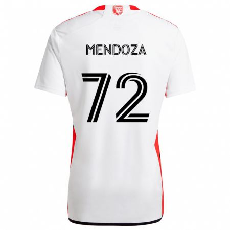 Kandiny Niño Camiseta Edwyn Mendoza #72 Blanco Rojo 2ª Equipación 2024/25 La Camisa Chile