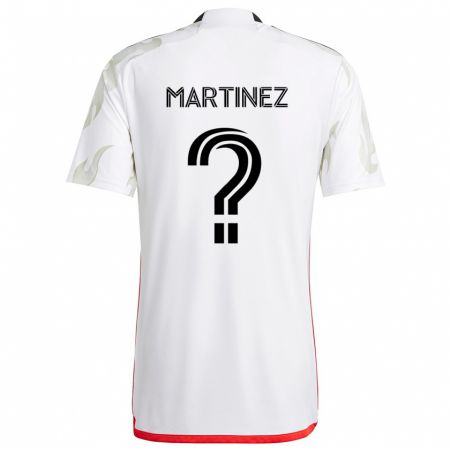 Kandiny Niño Camiseta Jonathan Martinez #0 Blanco Rojo Negro 2ª Equipación 2024/25 La Camisa Chile