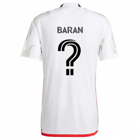 Kandiny Niño Camiseta Daniel Baran #0 Blanco Rojo Negro 2ª Equipación 2024/25 La Camisa Chile