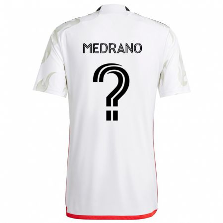 Kandiny Niño Camiseta Gael Medrano #0 Blanco Rojo Negro 2ª Equipación 2024/25 La Camisa Chile