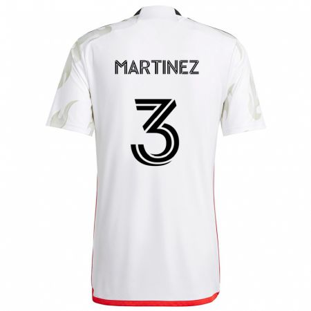 Kandiny Niño Camiseta José Antonio Martínez #3 Blanco Rojo Negro 2ª Equipación 2024/25 La Camisa Chile