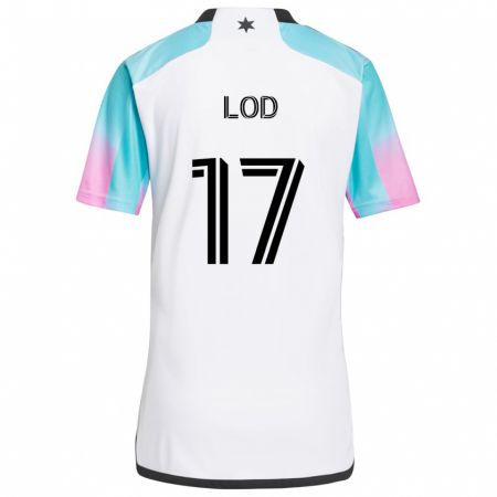 Kandiny Niño Camiseta Robin Lod #17 Blanco Azul Negro 2ª Equipación 2024/25 La Camisa Chile