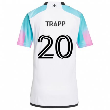 Kandiny Niño Camiseta Wil Trapp #20 Blanco Azul Negro 2ª Equipación 2024/25 La Camisa Chile